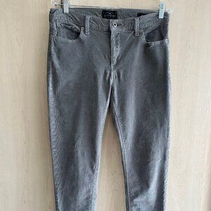 Lucky Brand Jeans Womens 12 / 31 Gray Corduroy Brooke Legging Ankle Zip‎ Stretch